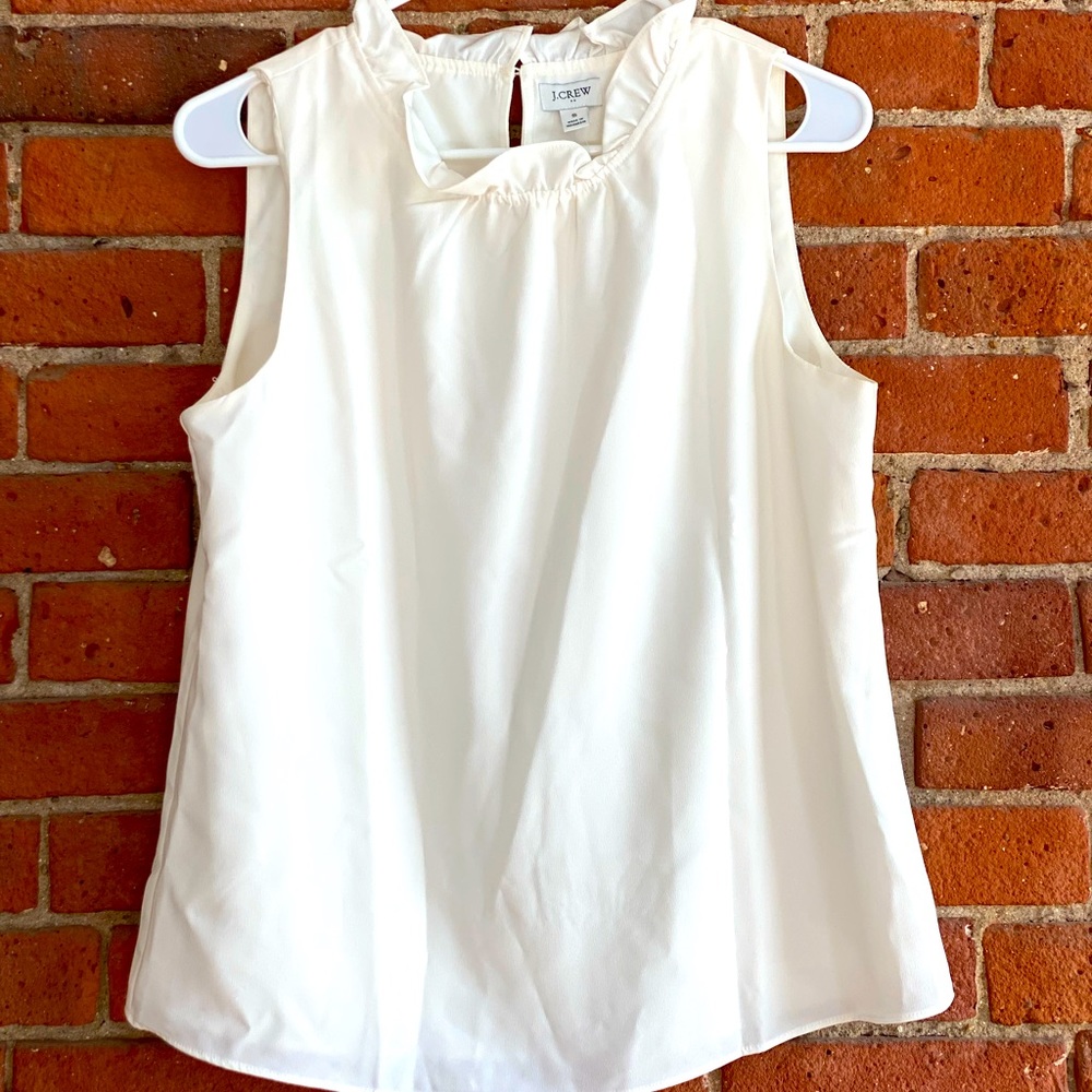 J. Crew Ivory/White Sleeveless Blouse